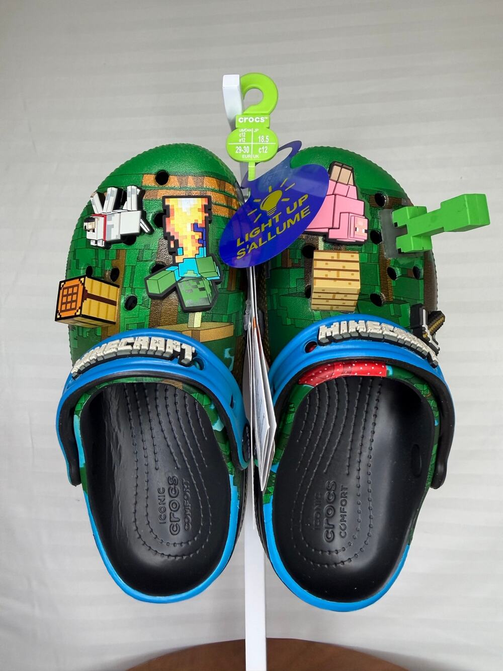 Crocs x Minecraft Light Up Classic Clogs Kids C12 NWT
